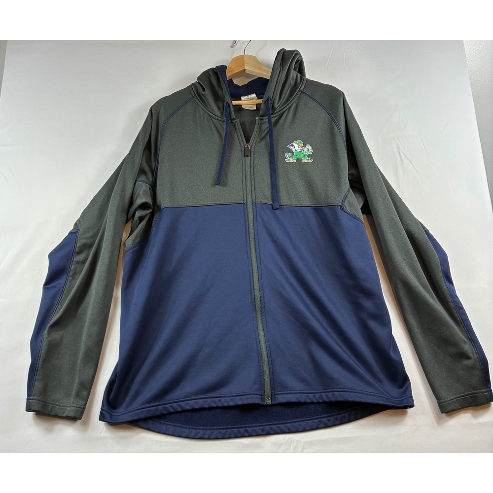 Rivalry Threads Notre Dame Fighting Irish Full Zip Hoodie Mens XL Grey Blue Good
